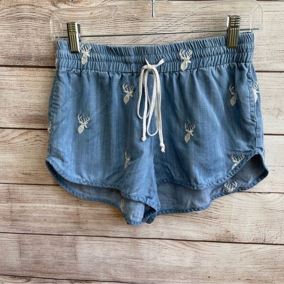 JUDITH MARCH SHORTS‎ WITH EMBROIDERED DEER HEADS - Picture 1 of 4